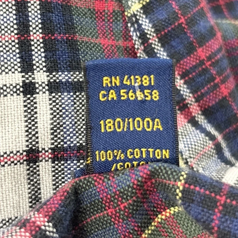 Ralph Lauren shirt mens L long sleeve button down Multicolor Tartan plaid Pocket